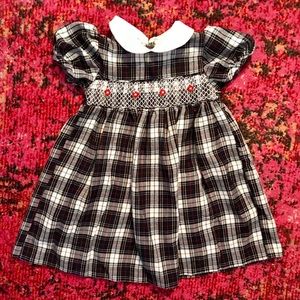 ⚠️ SOLD ⚠️ Navy Plaid Flannel Toddler Dress 2T